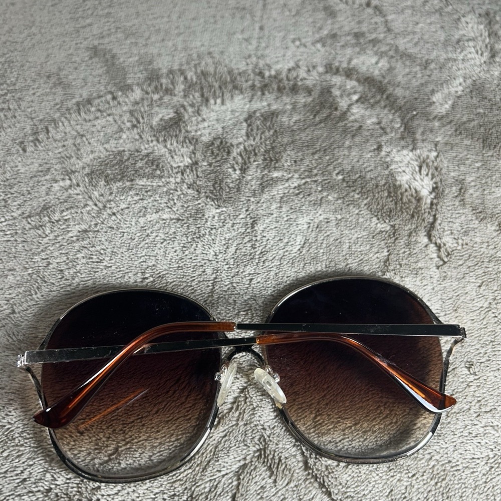 Cato Oversized Brown Gradient Sunglasses Women Gold Tone Fashion Shades - Picture 3 of 9